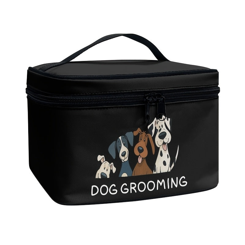 Dog Grooming Organizer Bag with Zipper - Portable Pet Grooming Supplies Storage Case for Home and Travel, Dog-Themed Grooming Tool Holder, Gift for Pet Owners and Dog Groomers, Multiple Colors & Styles