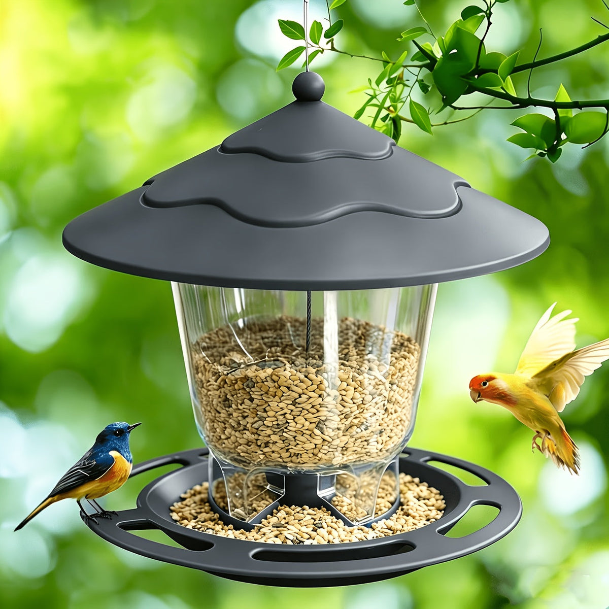Minimalist 3D Hummingbird Feeder Outdoor Garden Hanging Automatic Nectar Feeder for Wild Birds – Modern Design Backyard Patio Wildlife Feeding Station