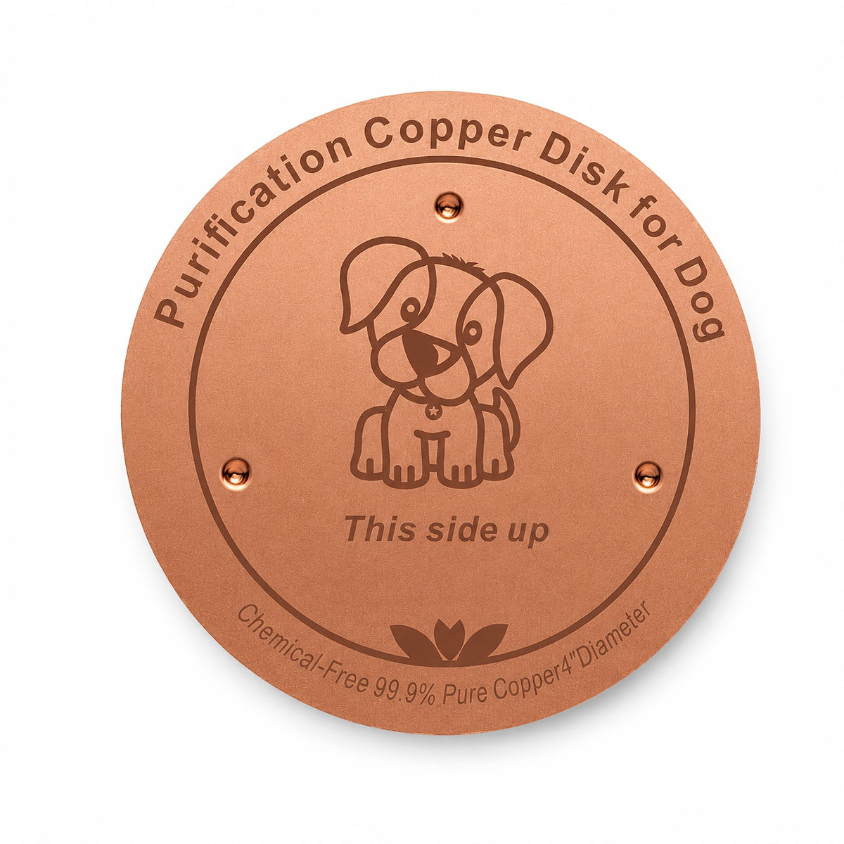 Pure Copper Dog Water Bowl Purification Disk 3.94" - Reusable Copper Bowl Insert for Dogs & Pets Water Purification - Battery-Free Natural Pet Water Cleaner Accessory for Dog Water Bowls