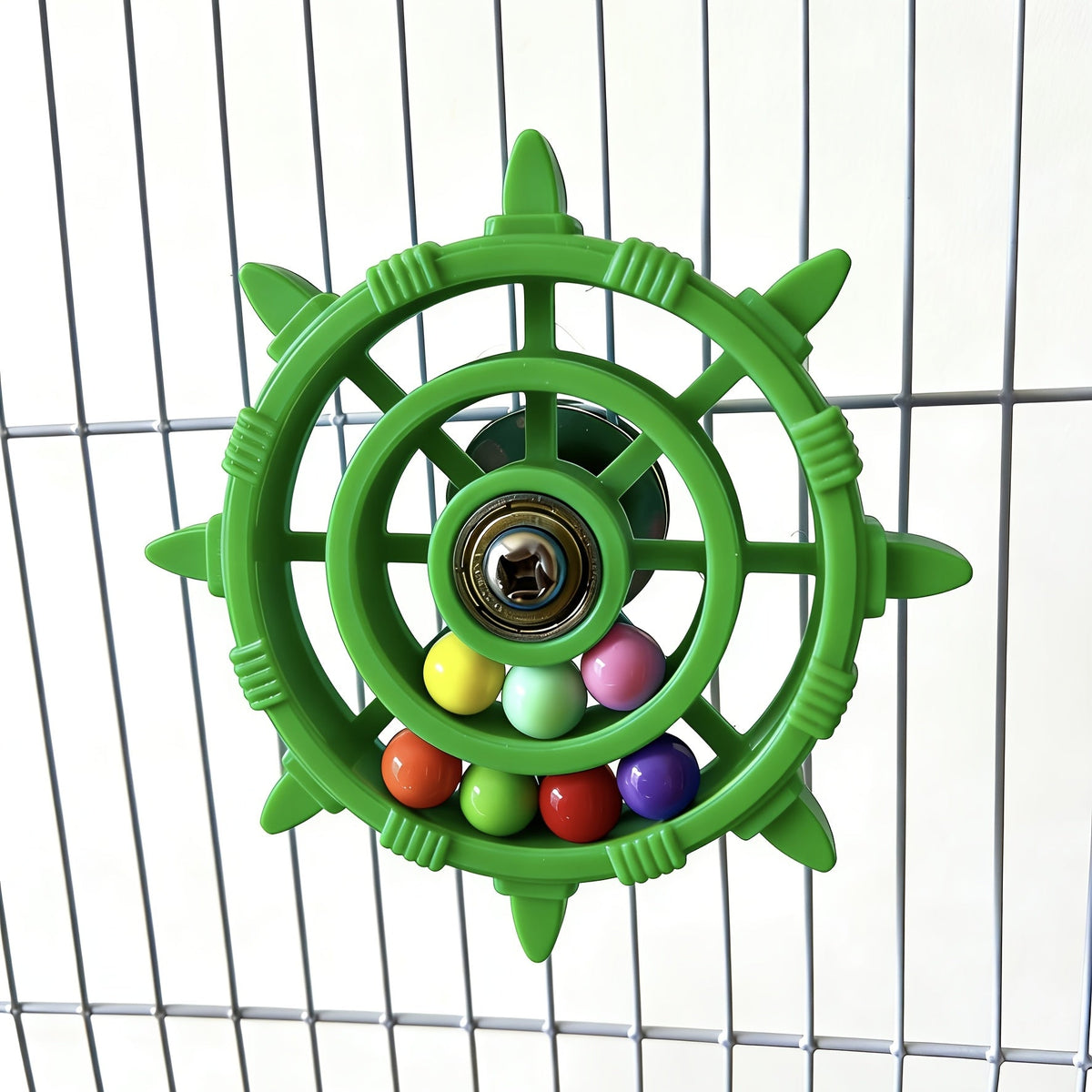 Colorful Parrot Spinning Wheel Toy with Spinning Disc Bead Bird Cage Toy for Budgies Cockatiels Canaries Stress Relief Fun Interactive Cage Accessory Multiple Colors