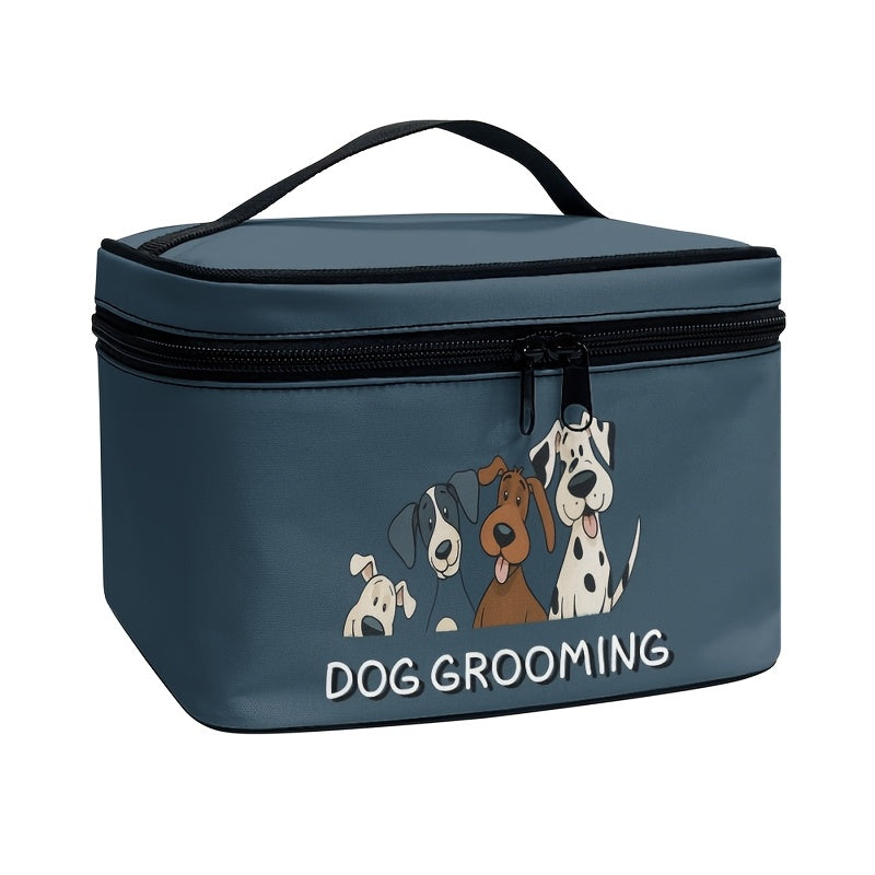 Dog Grooming Organizer Bag with Zipper - Portable Pet Grooming Supplies Storage Case for Home and Travel, Dog-Themed Grooming Tool Holder, Gift for Pet Owners and Dog Groomers, Multiple Colors & Styles